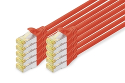 Cavo patch CAT 6A S/FTP, 10 pezzi vt. colore rosso