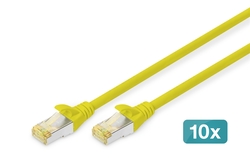 Cavo patch CAT 6A S/FTP, 10 pezzi lunghezza 1 mt. colore giallo