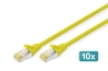 Cavo patch CAT 6A S/FTP, 10 pezzi lunghezza 1 mt. colore giallo