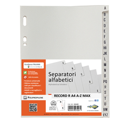 SEPARATORE ALFABETICO A-Z 21X29,7 RECORD RA4A-Z SEI ROTA