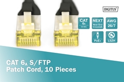 Cavo patch CAT 6A S/FTP, 10 pezzi ,  3 mt. colore nero