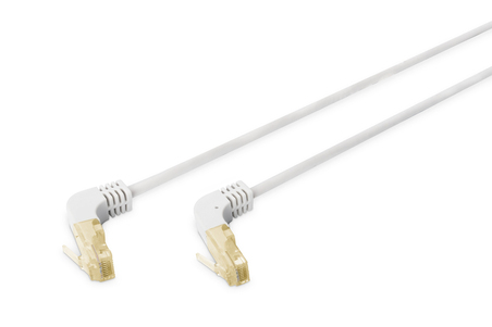 CAVO RETE S-FTP CAT.6A DOPPIA SCHERMATURA LSOH COLORE GRIGIO MT. 10 CONNETTORE 90°