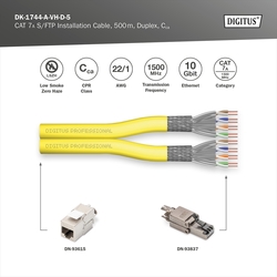 Cavo di installazione con doppino intrecciato CAT 7A, S/FTP, AWG 22/1, FRNC-C; LSZH-3