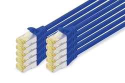 Cavo patch CAT 6A S/FTP, 10 pezzi lunghezza 0,25 mt. colore blu