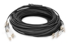 Cavo breakout universale in fibra ottica dotato di terminali, Multimode OM4, 8 fibre, LC/UPC - LC/UPC 30 mt. Colore nero