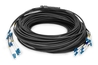 Cavo breakout universale in fibra ottica dotato di terminali, Multimode OS2, 8 fibre, LC/UPC - LC/UPC   30 mt. colore nero