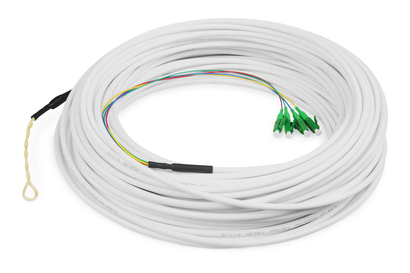 DIGITUS Cavo di discesa FTTH, monomodale, 4 fibre, 4 LC/APC, 50 m
