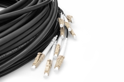 Cavo breakout universale in fibra ottica dotato di terminali, Multimode OM4, 12 fibre, LC/UPC - LC/UPC   30mt. colore nero