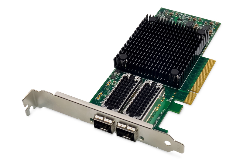 DIGITUS Scheda di rete 25 Gigabit Ethernet a 2 porte, SFP28, PCI Express, chipset Mellanox