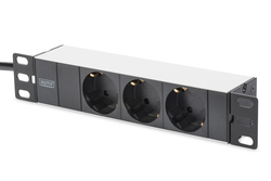 ARMADIO RACK 5 UNITA' 10" CON 1 RIPIANO, MULTIPRESA 3 PRESE, SWITCH DI RETE 8 PORTE GIGABIT, PANNELLO PATCH 8 PORTE CAT 6 GRIGIO