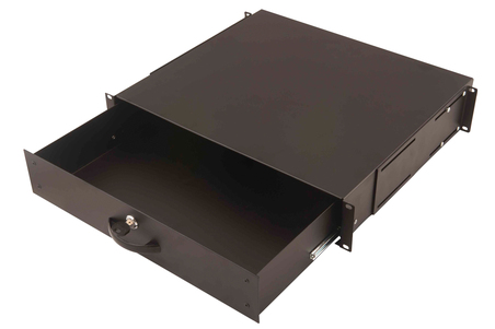 DIGITUS  Ripiano per documenti 2U con maniglia 88x481x400 mm, colore nero (RAL 9005)