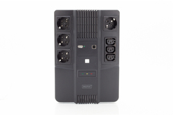 GRUPPO DI CONTINUITA' 600 VA/360 WATT 4 PRESE SCHUKO, 3 IEC C13 USB, RJ45 DIGITUS