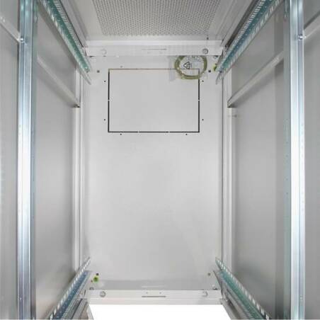 ARMADIO 26 UNITÀ 19" PER RETI E SERVER MISURE (A)1299 X (L)600 X (P)1000 MM. COLORE GRIGIO CHIARO PORTA TRAFORATA