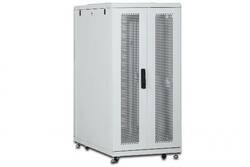 ARMADIO RACK 19" 26 UNITA' LINEA SERVER (A)1342 x (L)600 (P)1000MM. COLORE GRIGIO CHIARO CON PORTA TRAFORATA E RUOTE