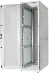 ARMADIO RACK 19" 42 UNITA' LINEA SERVER (A)1970 x (L)600 (P)1000MM. COLORE GRIGIO CHIARO CON PORTA TRAFORATA E RUOTE