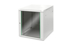 ARMADIO RACK 19" 12 UNITA' DA MURO (A)638 X (L)600 X PROFONDITA' 600 MM. COLORE GRIGIO PORTA VETRO