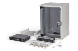 ARMADIO RACK DI RETE DIGITUS 10" CON ACCESSORI  - 9U, 315 x 300 mm (L x P)