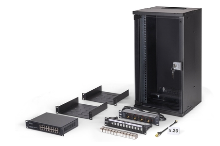 ARMADIO RACK DI RETE DIGITUS 10" CON ACCESSORI  - 12U, 315 x 300 mm (L x P)