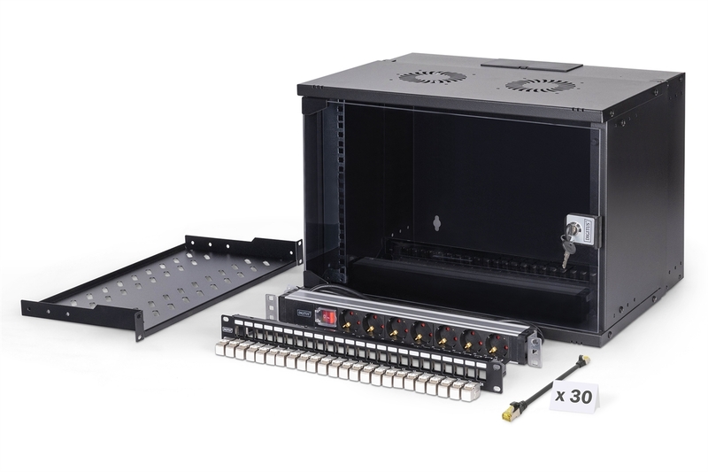 ARMADIO RACK DI RETE DIGITUS 19" CON ACCESSORI - 7U, 540 x 400 mm (L x P)