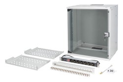 ARMADIO RACK DI RETE DIGITUS 19" CON ACCESSORI - 12U, 540 x 400 mm (L x P)