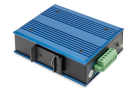 DIGITUS Switch PoE di rete Gigabit Ethernet a 4 porte, industriale, non gestito, 1 collegamento SFP