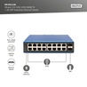 DIGITUS Switch di rete Gigabit Ethernet a 16 porte, industriale, non gestito, 2 Uplink SFP