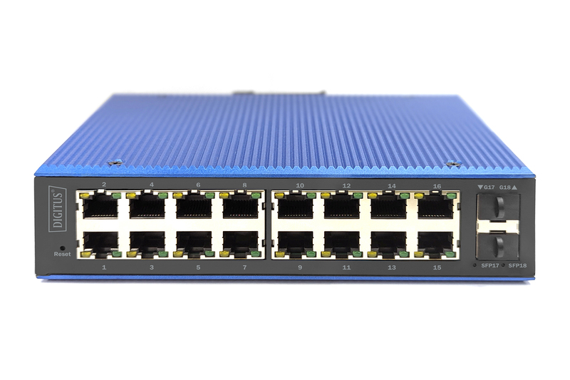 DISITUS Switch industriale Gigabit Ethernet a 16+2 porte gestito L2