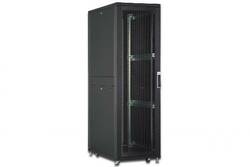 ARMADIO RACK 19" 42 UNITA' LINEA SERVER (A)1970 x (L)600 (P)1000MM. COLORE NERO CON PORTA TRAFORATA E RUOTE