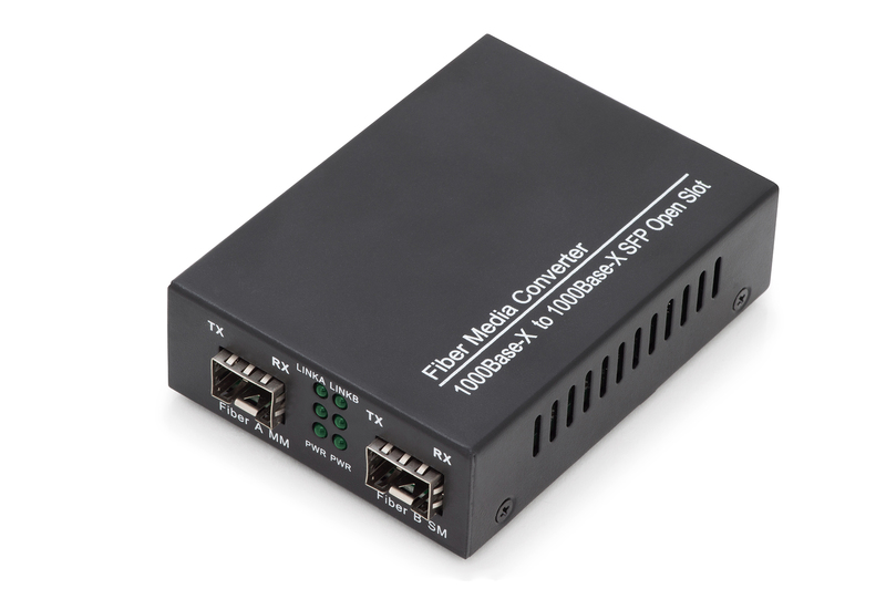MEDIA CONVERTER GIGABIT SINGLEMODE/MULTIMODE CON MODULO SFP DIGITUS