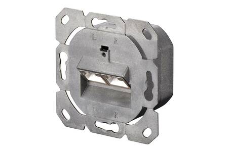 PRESA A MURO CON 2 PRESE CAT 6A 80X80 SCHERMATA CON COPERTURE ANTIPOLVERE DIGITUS