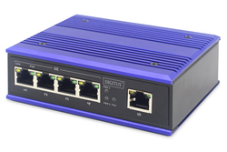 SWITCH INDUSTRIALE 4 PORTE GIGABIT POE + 1 PORTA UPLINK DIN RAIL