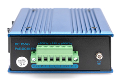DIGITUS Switch PoE di rete Fast Ethernet a 4 porte, industriale, non gestito, 1 collegamento SFP