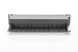 PANNELLO PATCH 10" - 12 PORTE SCHERMATE - CATEGORIA 6 NERO