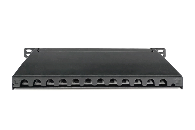 Pannello patch sottile Cat.6A, schermato, 12 porte, 0,5 U, 10", nero
