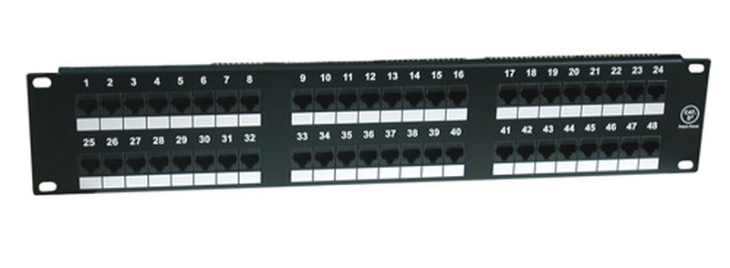PANNELLO PATCH 19" NON SCHERMATO UTP 48 PORTE 8 POLI RJ45 PER RETI CATEGORIA 6 - 2 UNITA'