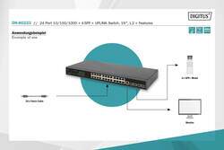 DIGITUS Switch 24 porte 10/100/1000 + 4SFP+ UPLINK, 19", L2+