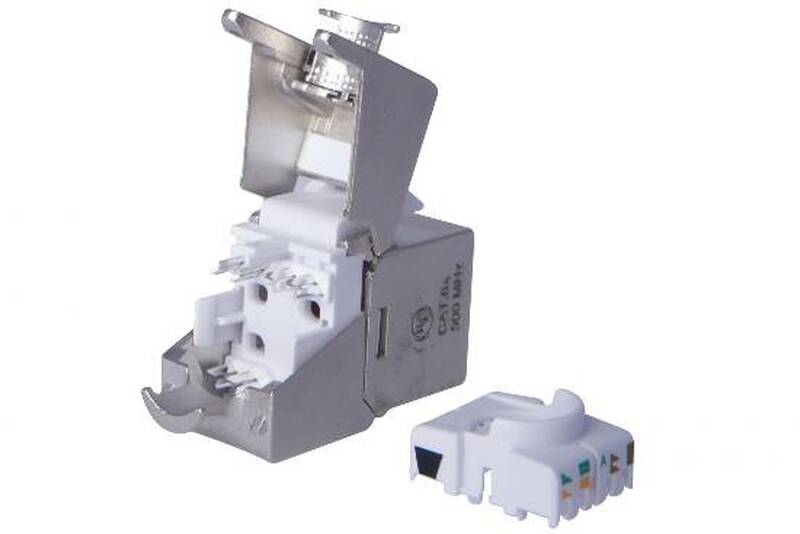 INSERTO JACK SCHERMATO RJ45 CATEGORIA 6A TOOLFREE