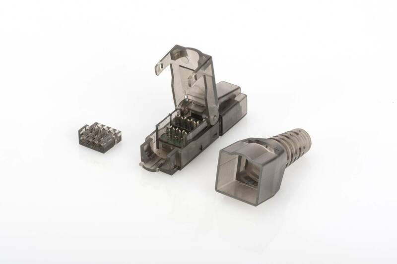 DIGITUS CONNETTORE TOOLESS RJ45 CAT 6A UTP PER CAVO RIGIDO E FLESSIBILE