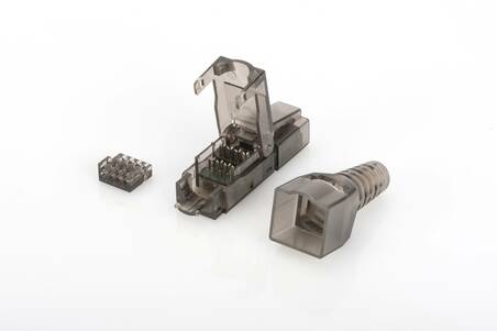 DIGITUS CONNETTORE TOOLESS RJ45 CAT 6A UTP PER CAVO RIGIDO E FLESSIBILE