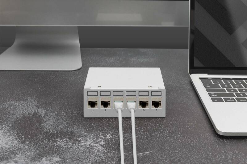 DIGITUS Desktop Modular Blank Patch Panel, schermato 6 porte