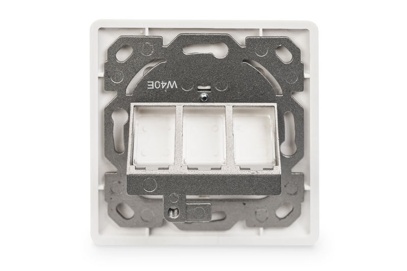 DIGITUS Scatola di derivazione vuota per modulo Keystone, telaio 80 x 80 mm + piastra centrale 50 x 50 mm