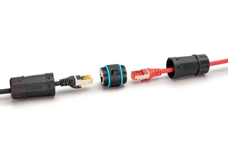 DIGITUS Collegamento esterno CAT 6A, classe di protezione IP68, collegamento da RJ45 a RJ45