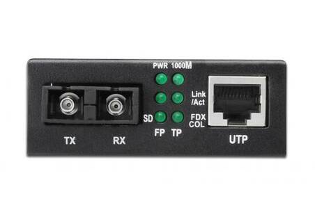 CONVERTITORE 10/100/1000 GIGABIT MEDIA CONVERTER RJ45 - FIBRA OTTICA SC 1000Base-LX