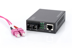 MEDIA CONVERTER GIGABIT POE, RJ45 CONNETTORE FIBRA OTTICA SC MULTIMODE