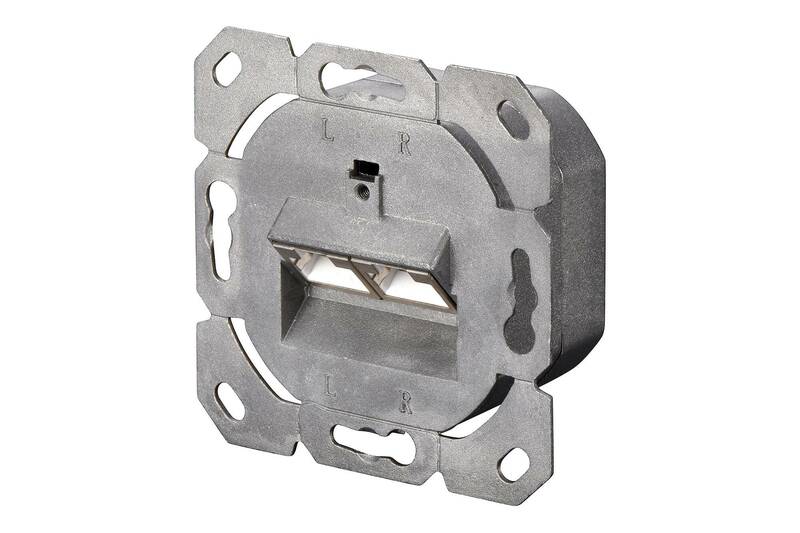 PRESA A MURO CON 2 PRESE CAT 6A 80X80 SCHERMATA CON COPERTURE ANTIPOLVERE DIGITUS