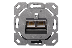 PLACCA PRESA MURO CAT. 6A SCHERMATA CON 2 PRESE RJ45 INSTALLAZIONE CAVI ORIZZONTALE