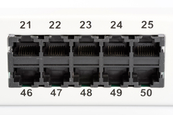 PANNELLO PATCH PER ISDN 19" CATEGORIA 3 - 50 PORTE 8 POLI GRIGIO