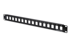 PANNELLO PATCH 19" MODULARE 16 PORTE 1 UNITA' COLORE NERO (SENZA MODULI)