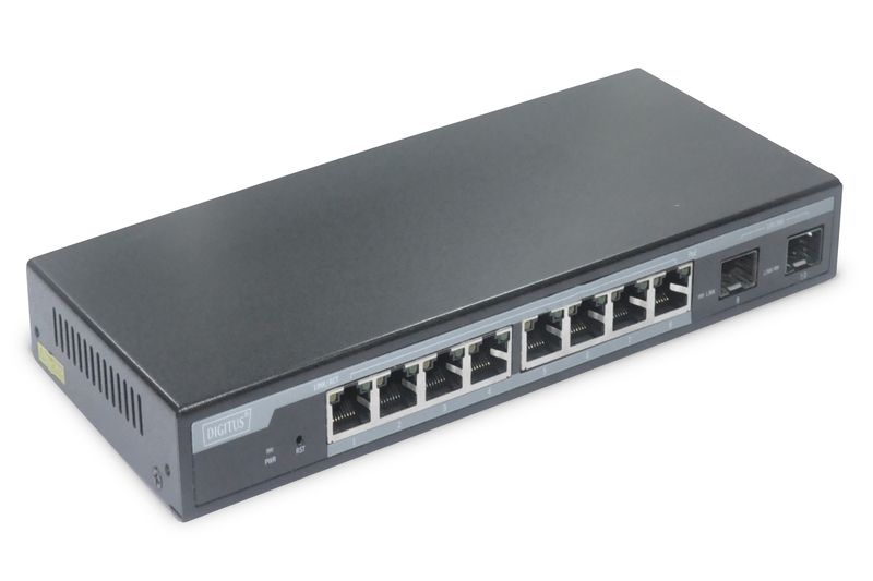 SWITCH 8 PORTE GIGABIT POE LAYER 2 CON DUE PORTE SFP
