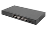 DIGITUS Switch di rete Gigabit a 24 porte, 19 pollici, non gestito, 2 porte uplink, SFP